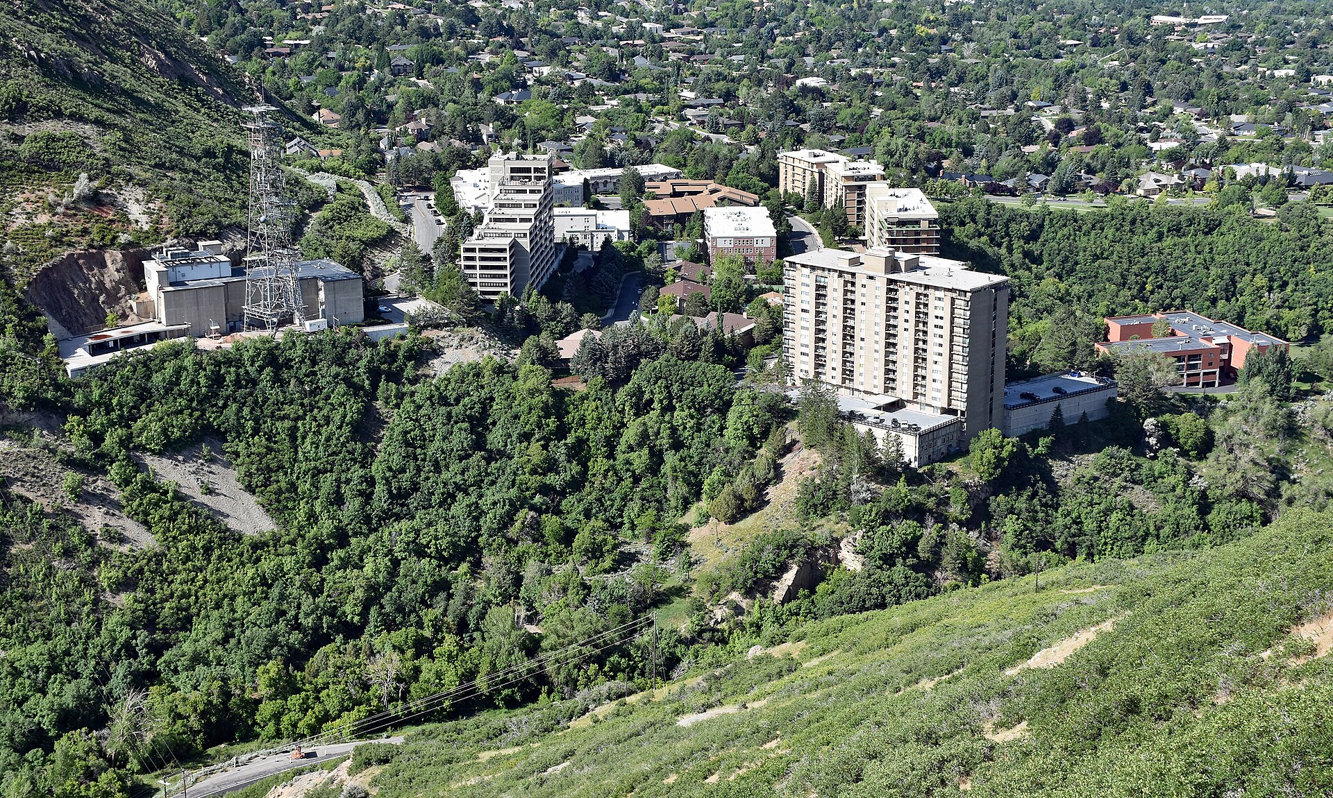 Grass-covered Donner Hill at the mouth of Emigration Canyon above Salt Lake City